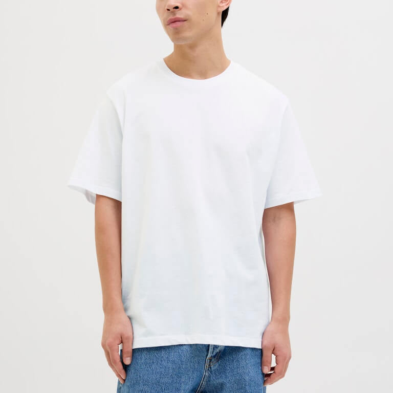 Jack & Jones Men’s 5-Pack JJHugo Crew Neck T-Shirts – 100% Cotton, Loose Fit