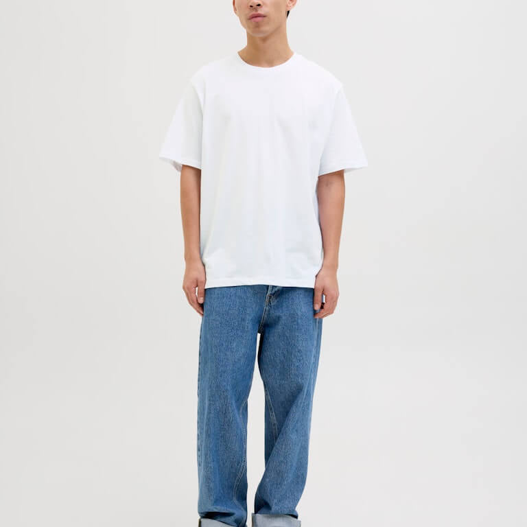 Jack & Jones Men’s 5-Pack JJHugo Crew Neck T-Shirts – 100% Cotton, Loose Fit