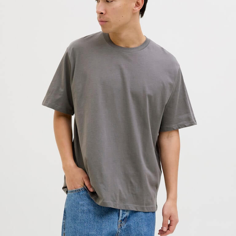 Jack & Jones Men’s 5-Pack JJHugo Crew Neck T-Shirts – 100% Cotton, Loose Fit