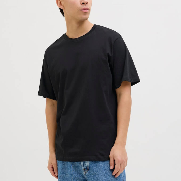 Jack & Jones Men’s 5-Pack JJHugo Crew Neck T-Shirts – 100% Cotton, Loose Fit