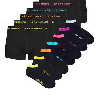 Jack & Jones JACCHRIS 7 Pack Trunks and Socks Travel Kit - Navy Blazer