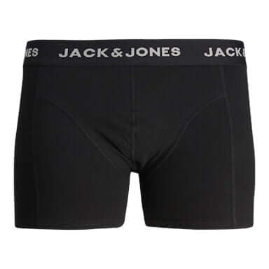 Jack & Jones Jacsolid Trunks 3 Pack Cotton Stretch Boxers - Black (Black and white wb)