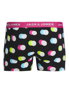 Jack & Jones Jacreese Trunks 5 Pack Cotton Stretch Boxers - Black, Print