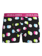 Jack & Jones Jacreese Trunks 5 Pack Cotton Stretch Boxers - Black, Print