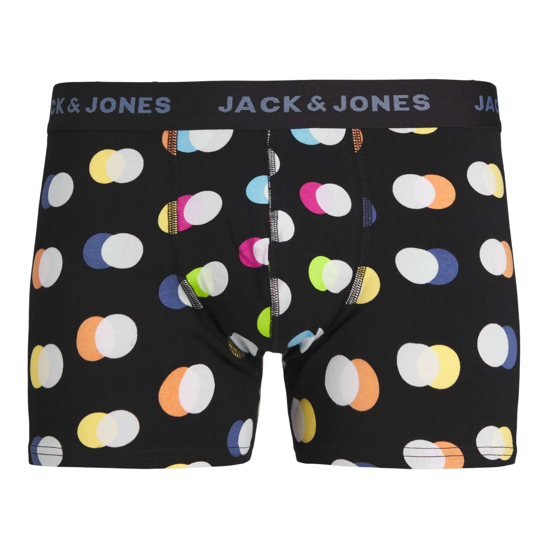 Jack & Jones Jacreese Trunks 5 Pack Cotton Stretch Boxers - Black, Print