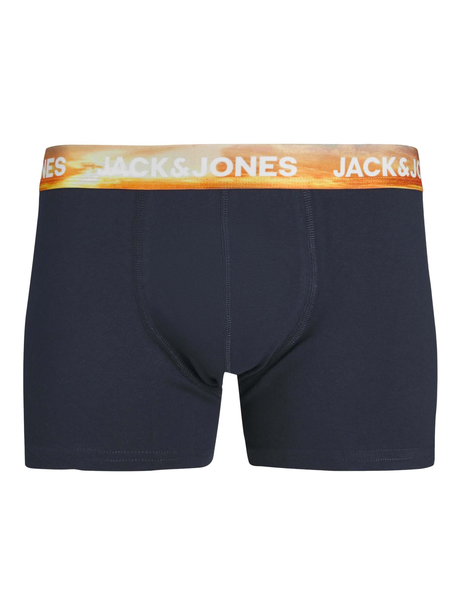 Jack & Jones JacLuca Solid Trunks 7 Pack Cotton Stretch Boxers - Navy Blazer