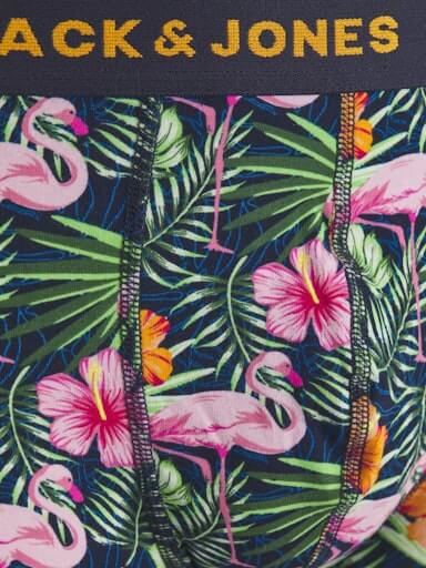 Jack & Jones Jacflamingo Trunks 10 Pack Cotton Stretch Boxers - Navy Blazer