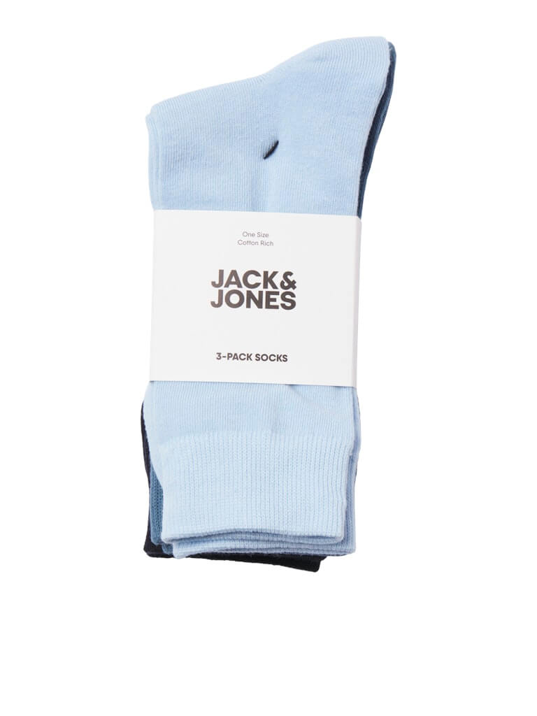Jack & Jones 3 Pack Jacvince Sports Socks - Green/Blue/Black( 7-11 )