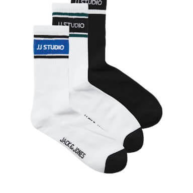 Jack & Jones 3 Pack Jachugh Tennis Sports Socks - Multi ( 7-11 )