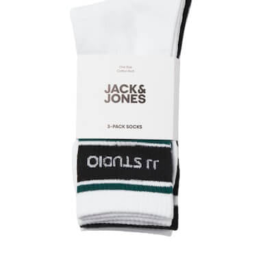 Jack & Jones 3 Pack Jachugh Tennis Sports Socks - Multi ( 7-11 )