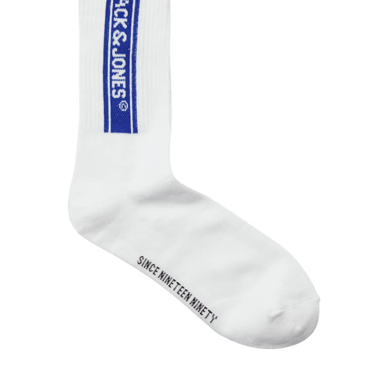 Jack & Jones 3 Pack Jacseth Sports Socks - White - Black/Blue/Green ( Size 7-11 )