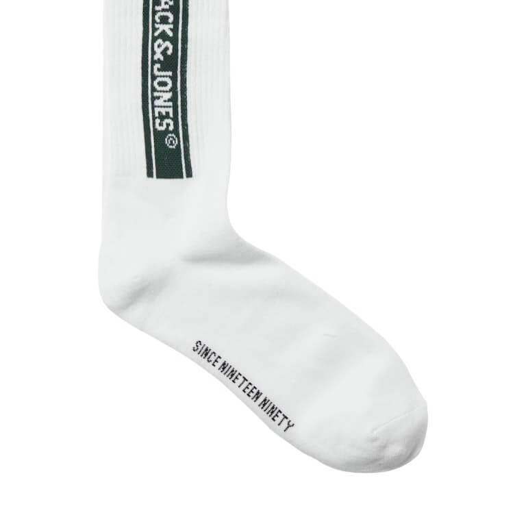 Jack & Jones 3 Pack Jacseth Sports Socks - White - Black/Blue/Green ( Size 7-11 )