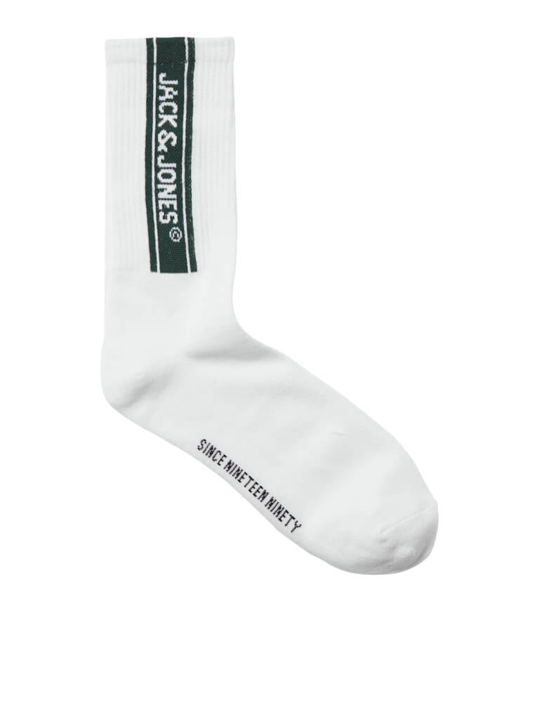 Jack & Jones 3 Pack Jacseth Sports Socks - White - Black/Blue/Green ( Size 7-11 )