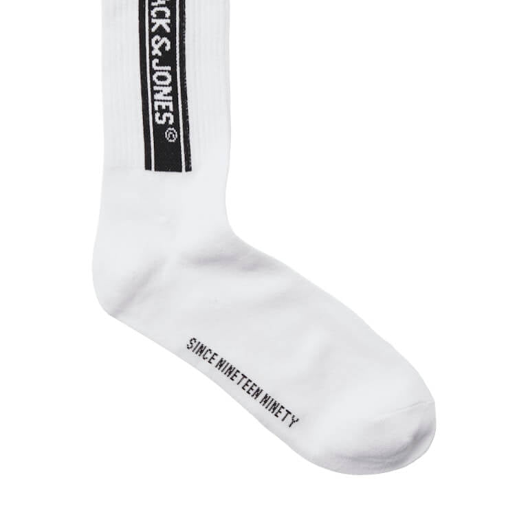 Jack & Jones 3 Pack Jacseth Sports Socks - White - Black/Blue/Green ( Size 7-11 )
