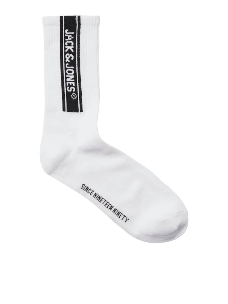 Jack & Jones 3 Pack Jacseth Sports Socks - White - Black/Blue/Green ( Size 7-11 )