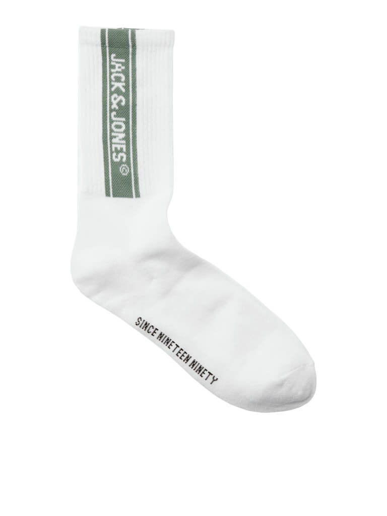 Jack & Jones 3 Pack Jacseth Sports Socks - White - Orange/Green/Blue ( Size 7-11 )