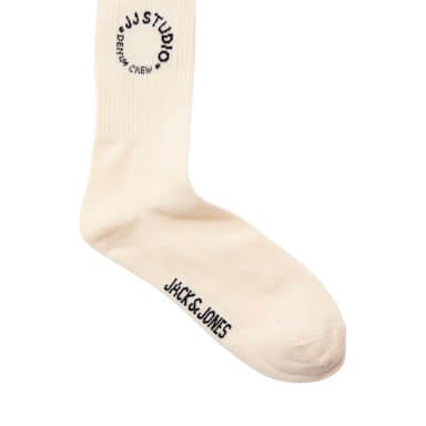 Jack & Jones 3 Pack Jacmarcus Sports Socks - White/Black/Beige( 7-11 )