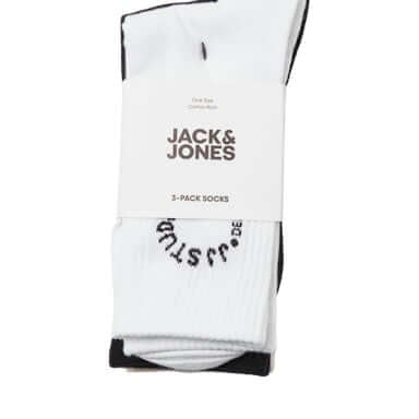 Jack & Jones 3 Pack Jacmarcus Sports Socks - White/Black/Beige( 7-11 )