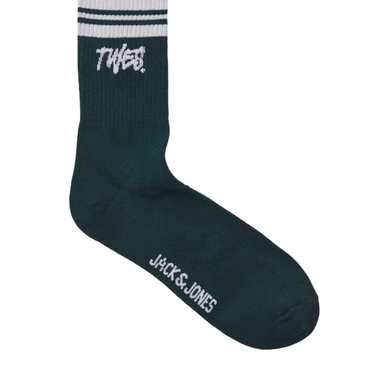 Jack & Jones 3 Pack JACTWES Sports Socks - White/ Orange ( Size 7-11 )