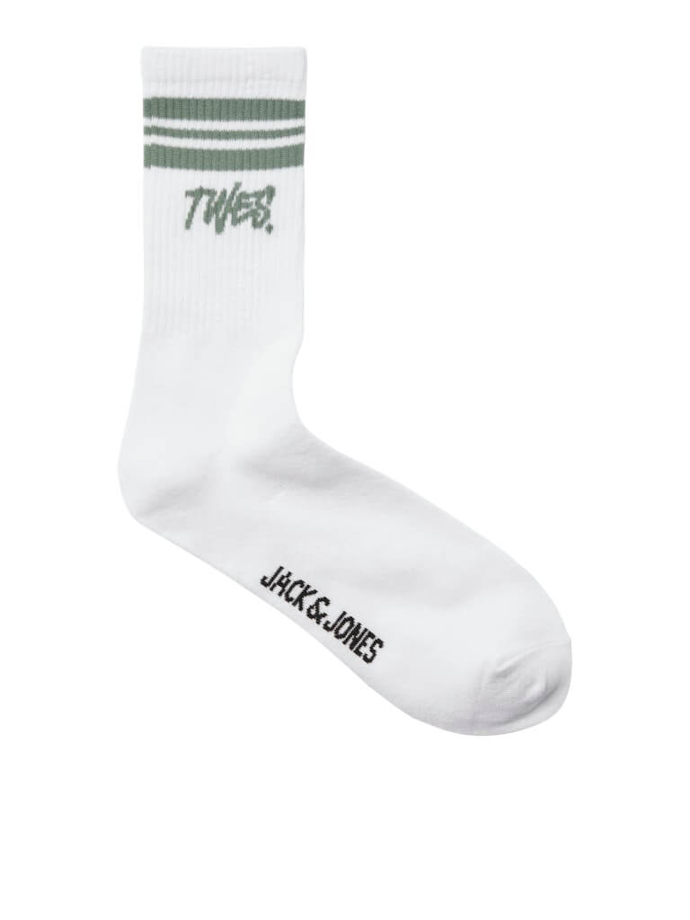 Jack & Jones 3 Pack JACTWES Sports Socks - White/ Orange ( Size 7-11 )