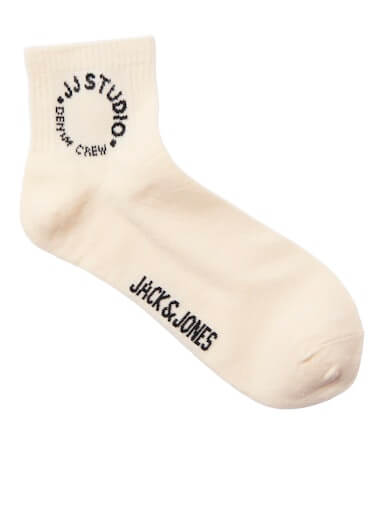 Jack & Jones 3 Pack Jacmarcus Short Sports Socks - White/Black/Beige ( 7-11 )