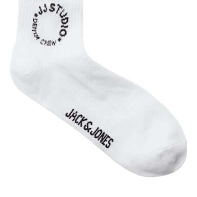 Jack & Jones 3 Pack Jacmarcus Short Sports Socks - White/Black/Beige ( 7-11 )