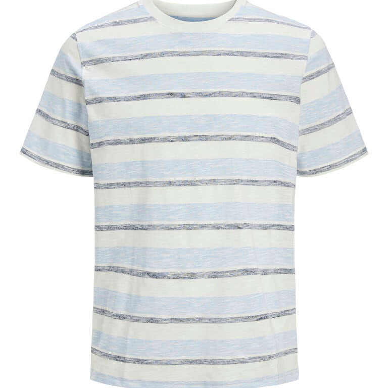 Jack & Jones JJBIRK Crew Neck 100% Cotton T-Shirt - Cloud Dancer
