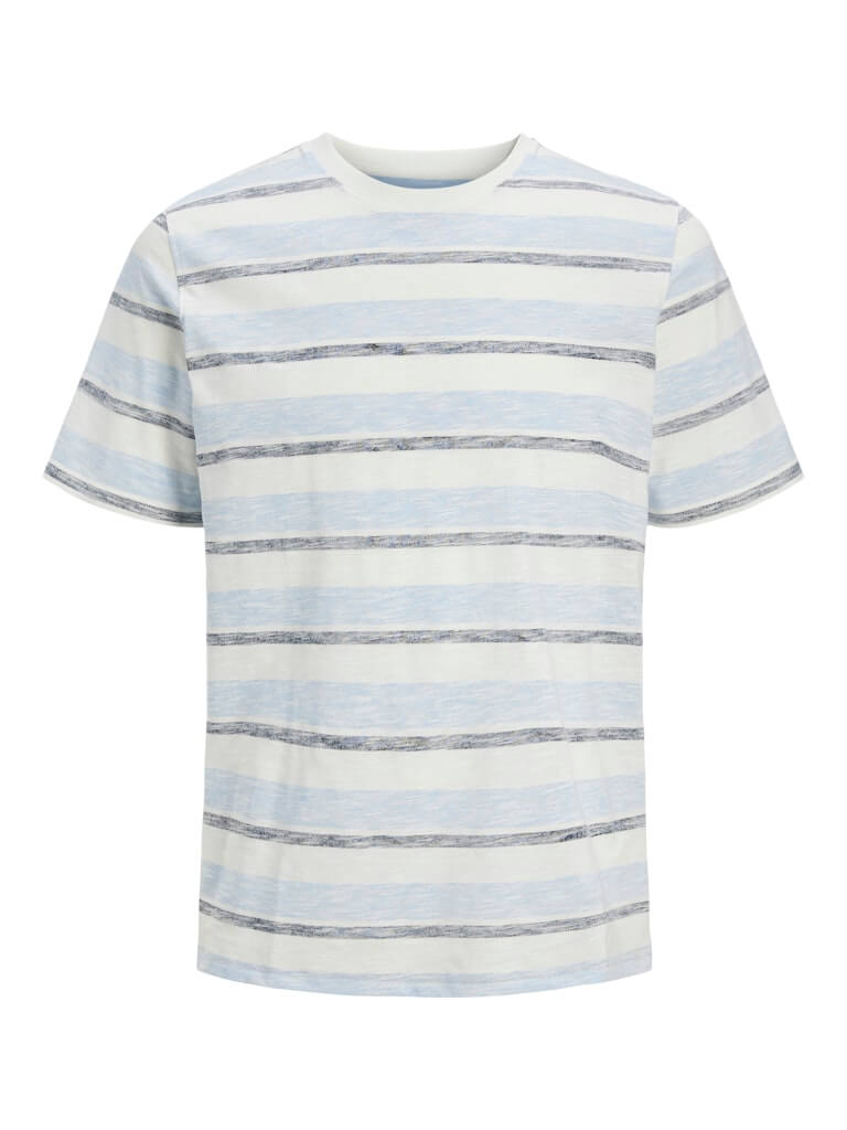 Jack & Jones JJBIRK Crew Neck 100% Cotton T-Shirt - Cloud Dancer