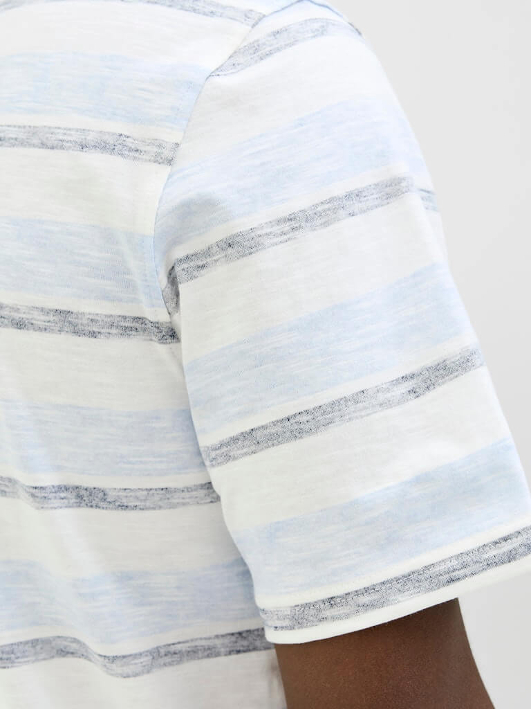 Jack & Jones JJBIRK Crew Neck 100% Cotton T-Shirt - Cloud Dancer