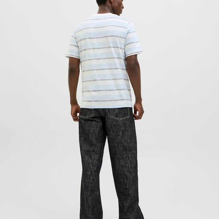 Jack & Jones JJBIRK Crew Neck 100% Cotton T-Shirt - Cloud Dancer