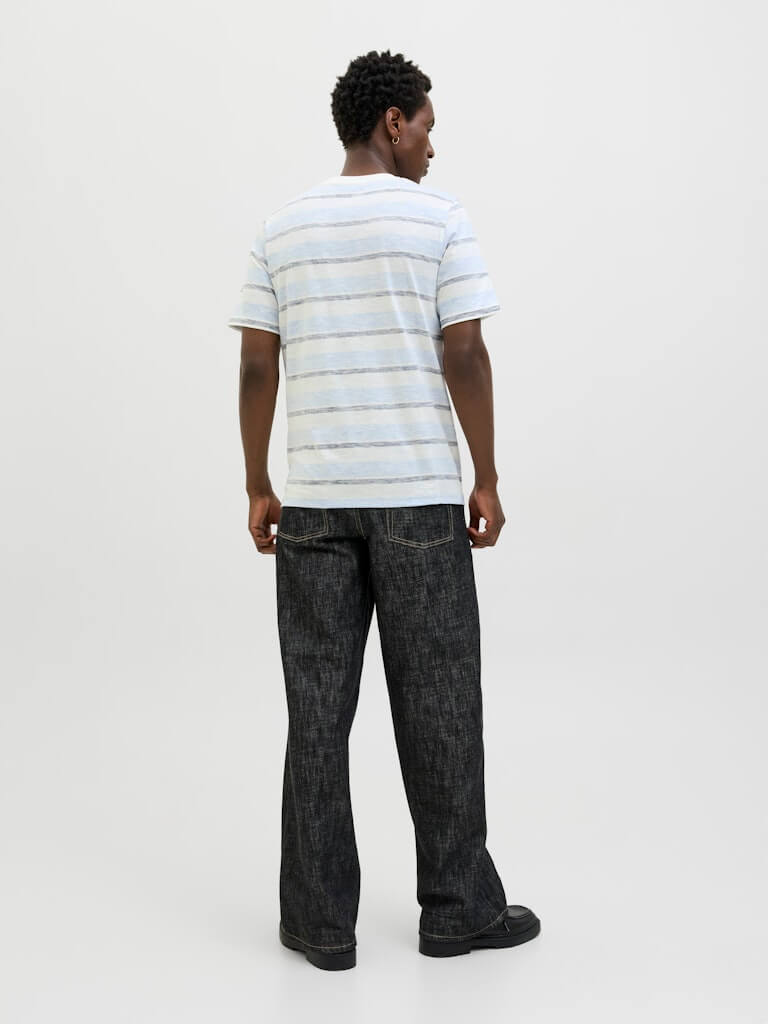 Jack & Jones JJBIRK Crew Neck 100% Cotton T-Shirt - Cloud Dancer