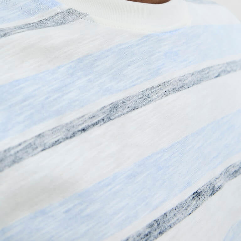 Jack & Jones JJBIRK Crew Neck 100% Cotton T-Shirt - Cloud Dancer