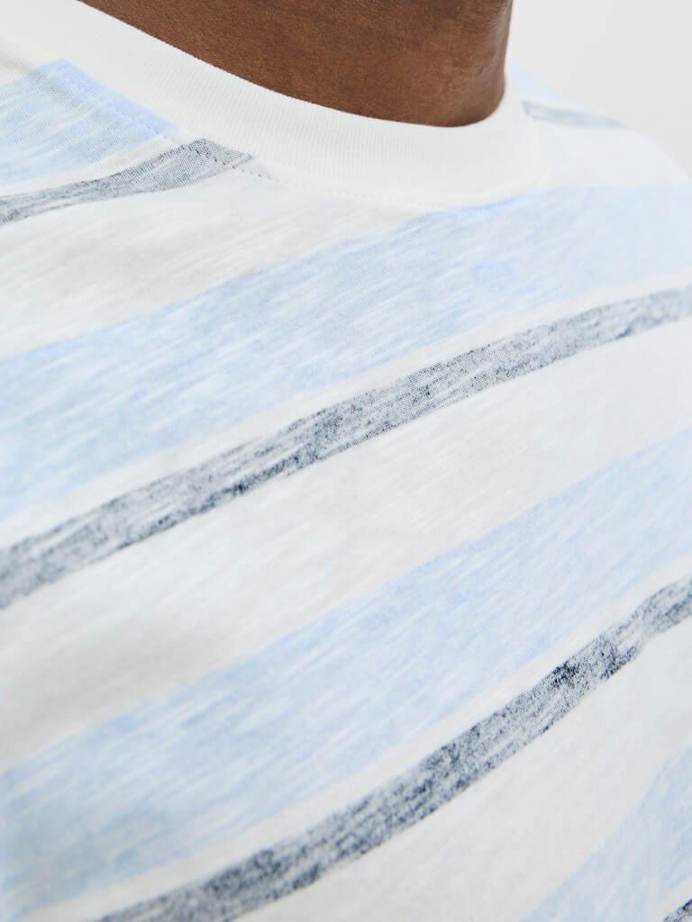 Jack & Jones JJBIRK Crew Neck 100% Cotton T-Shirt - Cloud Dancer