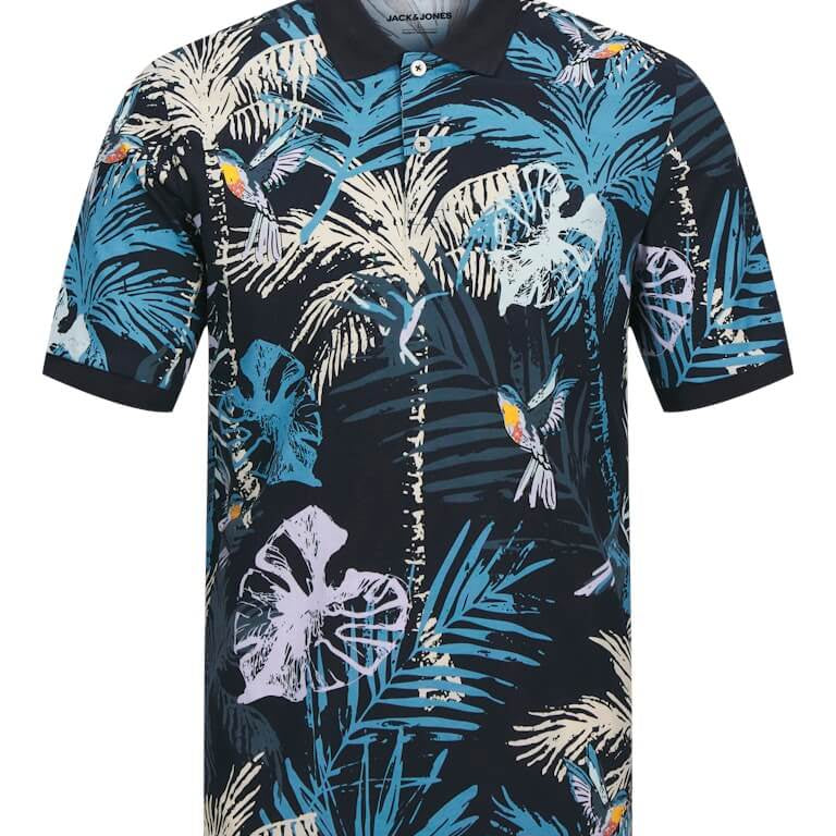 Jack & Jones HAWAII AOP Polo Shirt – Sky Captain