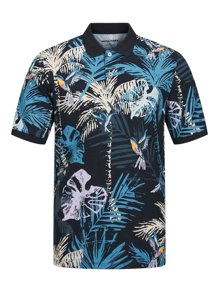 Jack & Jones HAWAII AOP Polo Shirt – Sky Captain