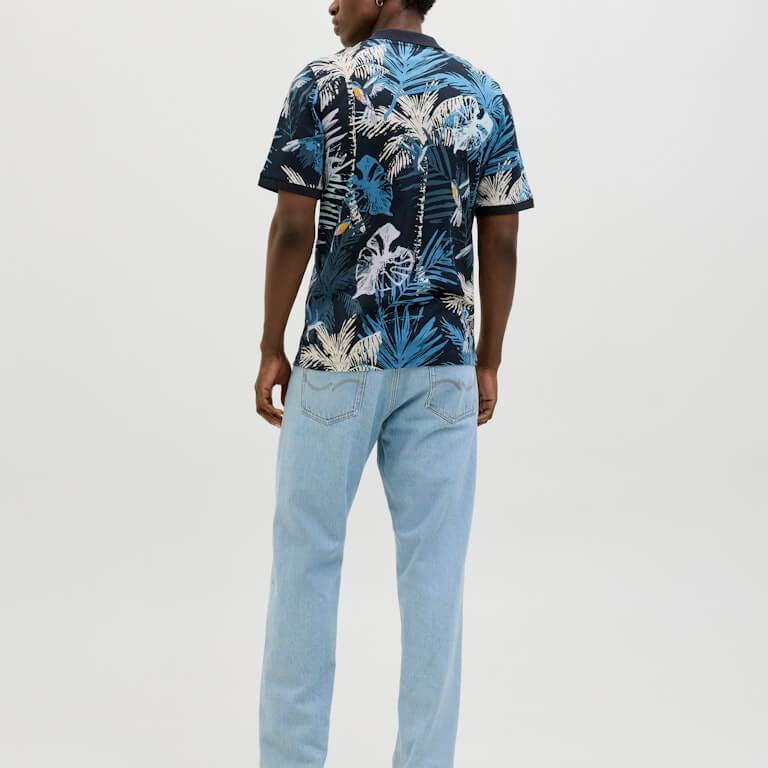 Jack & Jones HAWAII AOP Polo Shirt – Sky Captain