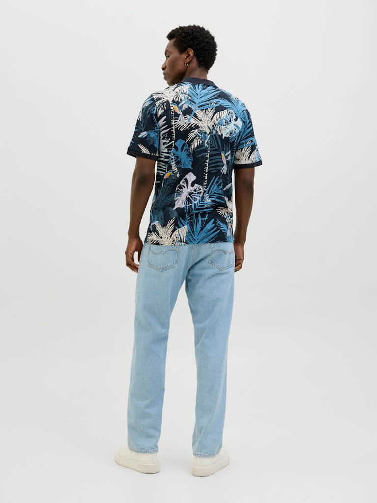 Jack & Jones HAWAII AOP Polo Shirt – Sky Captain
