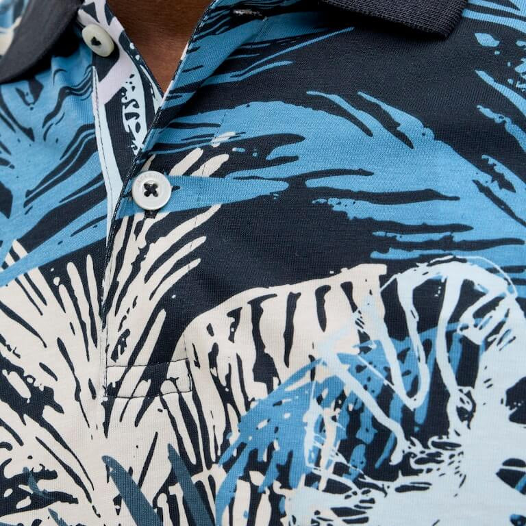 Jack & Jones HAWAII AOP Polo Shirt – Sky Captain