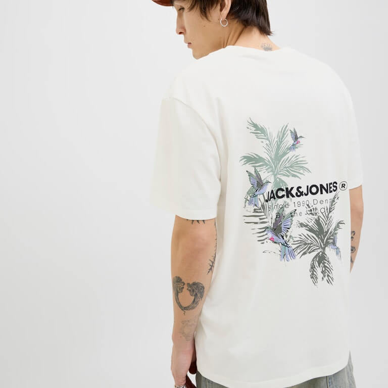 Jack & Jones 1 Pack JJHAWAII Crew Neck 100% Cotton Relaxed Fit T-Shirt