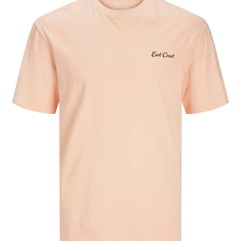 Jack & Jones JJZEKIEL Crew Neck 100% Cotton T-Shirt - Pink
