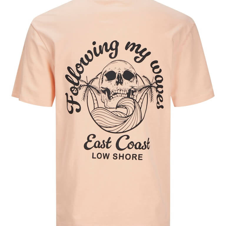 Jack & Jones JJZEKIEL Crew Neck 100% Cotton T-Shirt - Pink