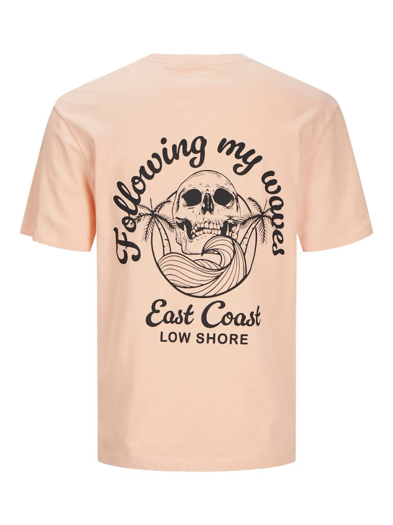 Jack & Jones JJZEKIEL Crew Neck 100% Cotton T-Shirt - Pink