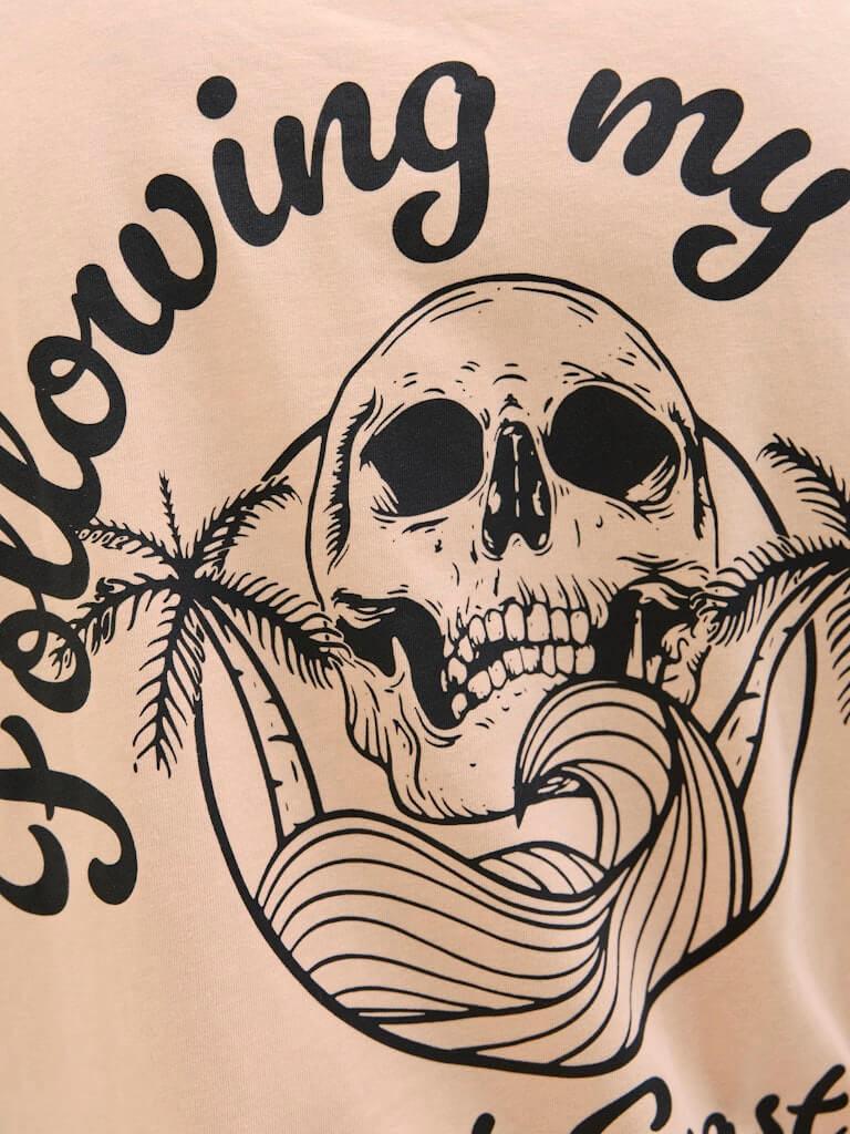 Jack & Jones JJZEKIEL Crew Neck 100% Cotton T-Shirt - Pink