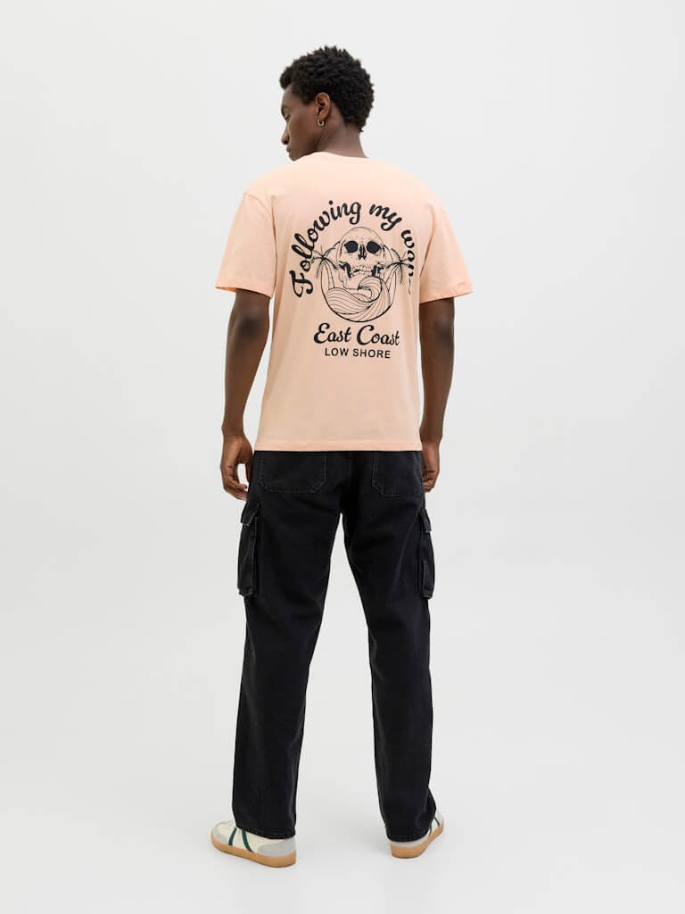 Jack & Jones JJZEKIEL Crew Neck 100% Cotton T-Shirt - Pink