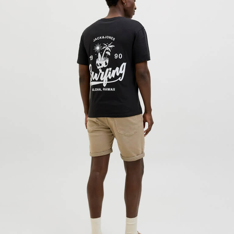 Jack & Jones JJZEKIEL Crew Neck 100% Cotton T-Shirt - Black