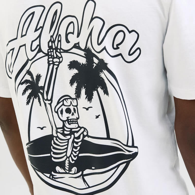 Jack & Jones JJZEKIEL Crew Neck 100% Cotton T-Shirt - White