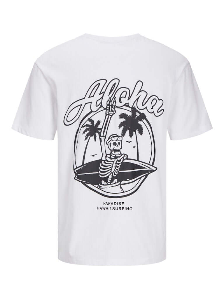 Jack & Jones JJZEKIEL Crew Neck 100% Cotton T-Shirt - White