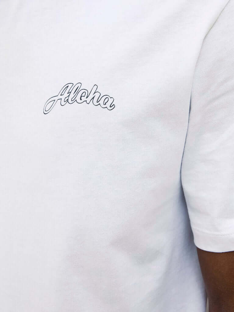 Jack & Jones JJZEKIEL Crew Neck 100% Cotton T-Shirt - White