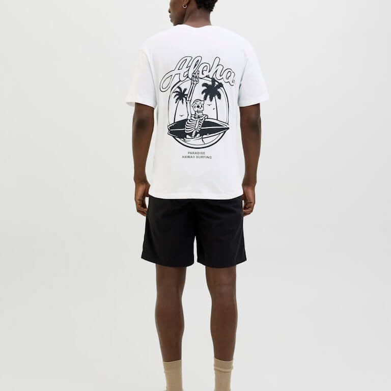 Jack & Jones JJZEKIEL Crew Neck 100% Cotton T-Shirt - White