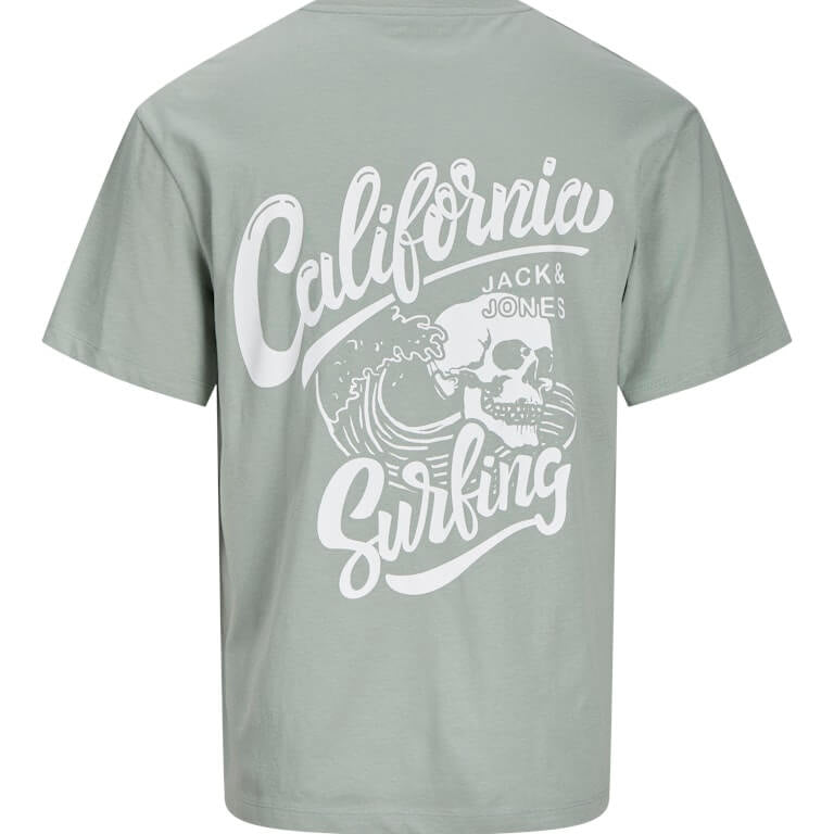 Jack & Jones JJZEKIEL Crew Neck 100% Cotton T-Shirt - Iceberg Green